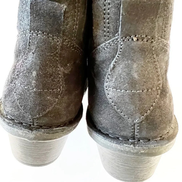 Fly London Size 40 EU Black Suede Subtle‎ Metallic Ankle Boot Pull-on Style Nice - Picture 7 of 12